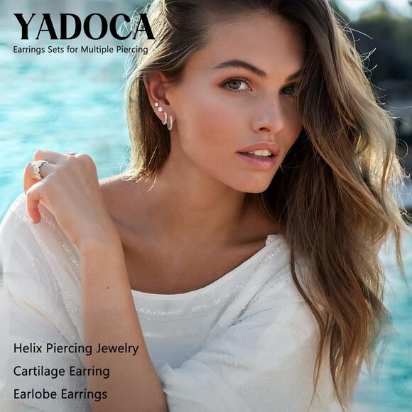 10 Pairs Hypoallergenic Surgical Steel Earrings Set for Multiple Piercings, Silv - Picture 7 of 7